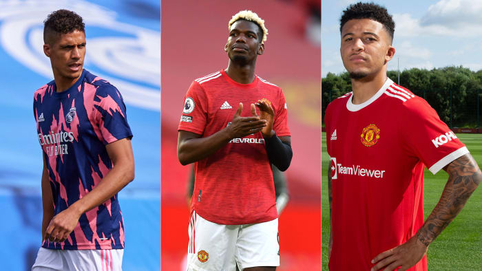 Raphaël Varane and Jadon Sancho are headed to Man United, but Paul Pogba's future is in question.